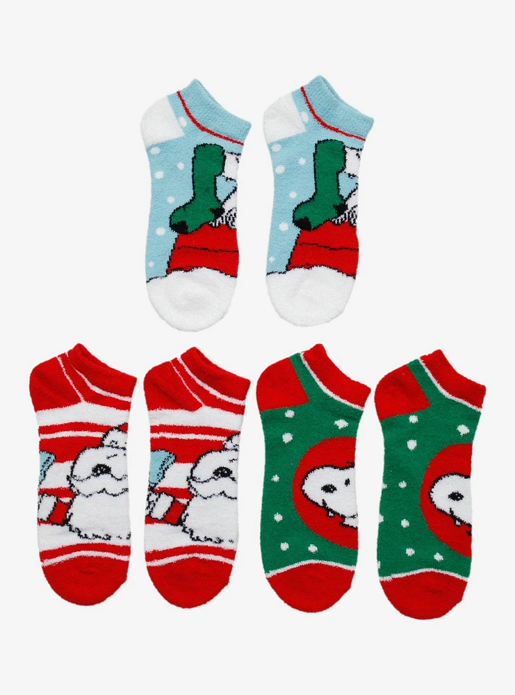 Hot Topic Peanuts Snoopy Christmas No-Show Cozy Socks 3 Pair | Mall of ...