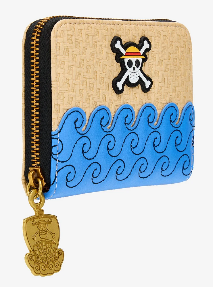 One Piece Loungefly One Piece Waves Textured Small Zip Wallet