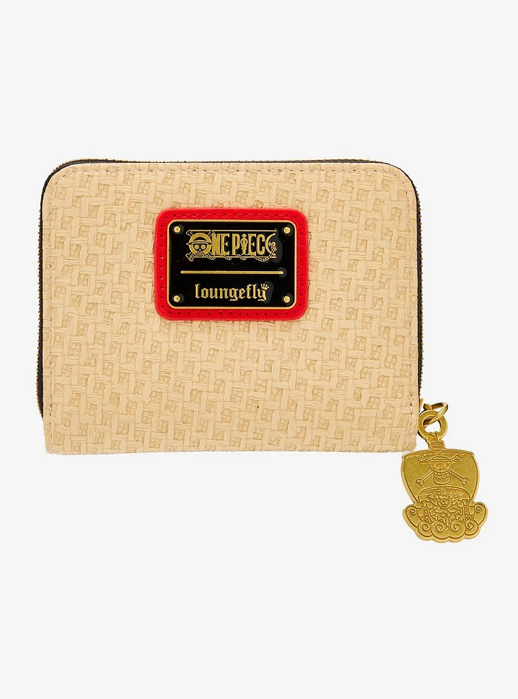One Piece Loungefly One Piece Waves Textured Small Zip Wallet