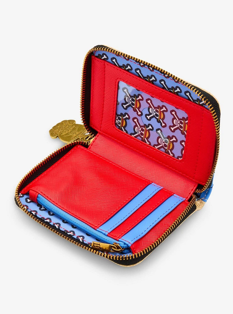 One Piece Loungefly One Piece Waves Textured Small Zip Wallet