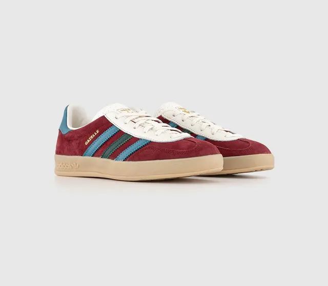 Adidas gazelle cheap trainers maroon/white/gum