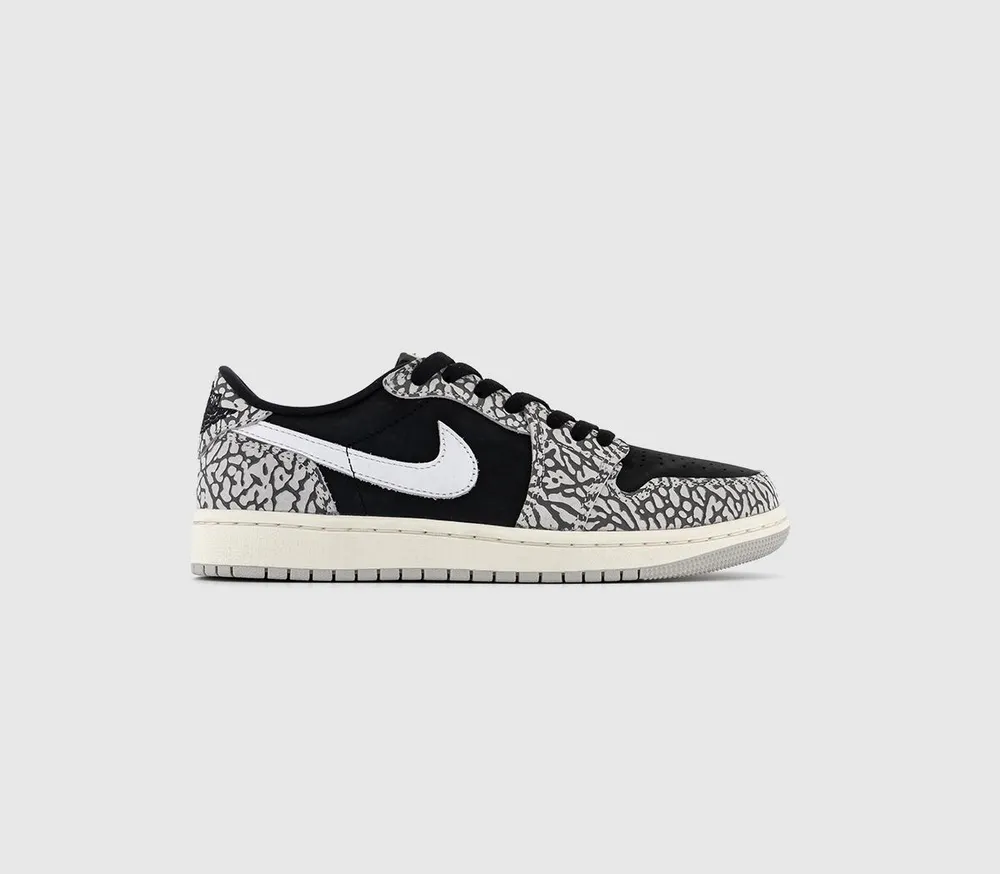 Jordan Air 1 Low Trainers W Black Muslin Tech Grey White - Men's | King ...