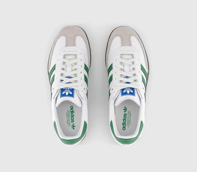 Adidas samba og trainers white/fresh clearance green