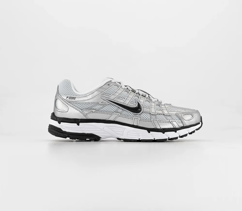 Nike P-6000 Trainers White Silver Black | King's Cross