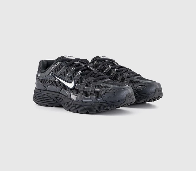 Nike P-6000 Trainers White Black Metallic Silver Spring