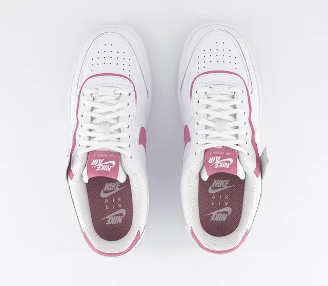 Nike air force 1 clearance shadow white and pink trainers