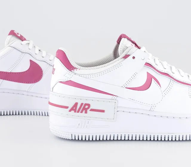 Nike women's air force 1 shadow trainer white / white / clearance flamingo