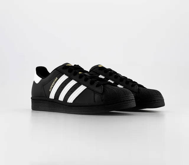 Adidas superstar black shop and white office