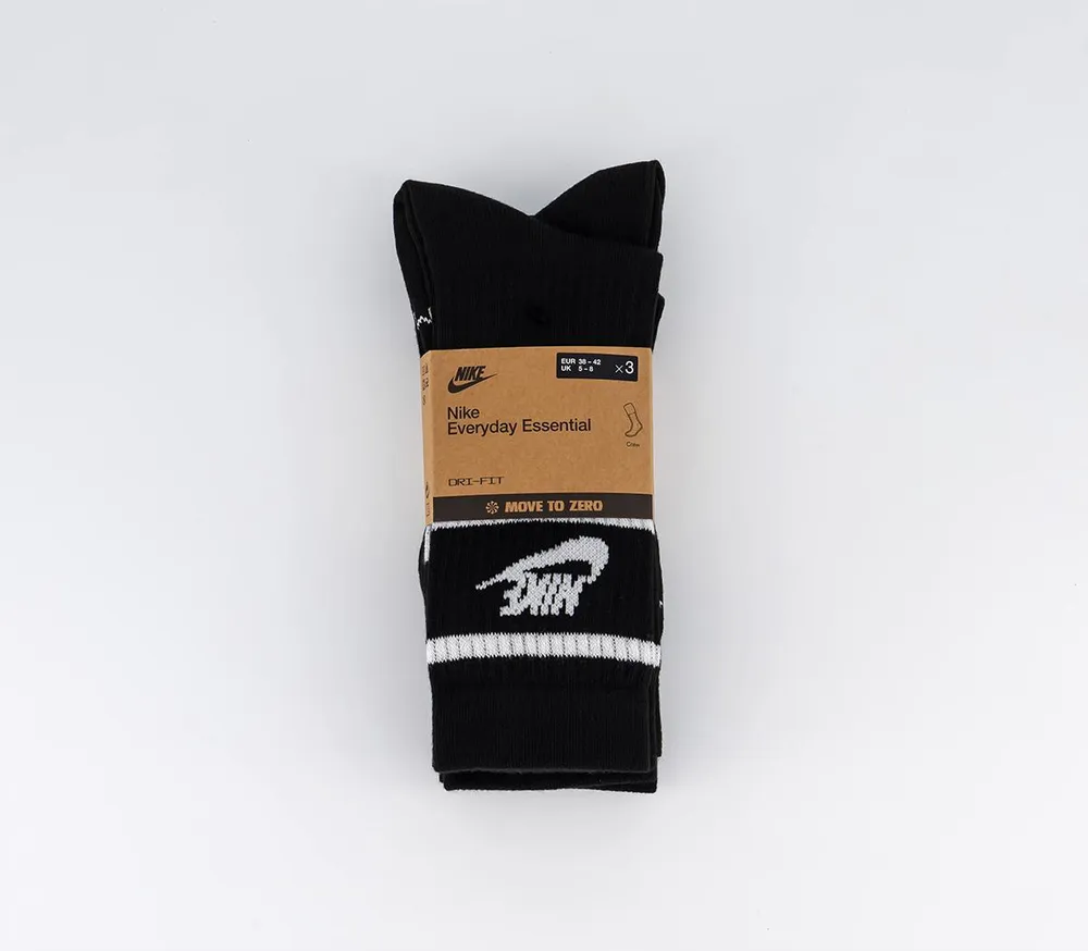 Nike Crew Socks 3 Pairs Black White King's Cross
