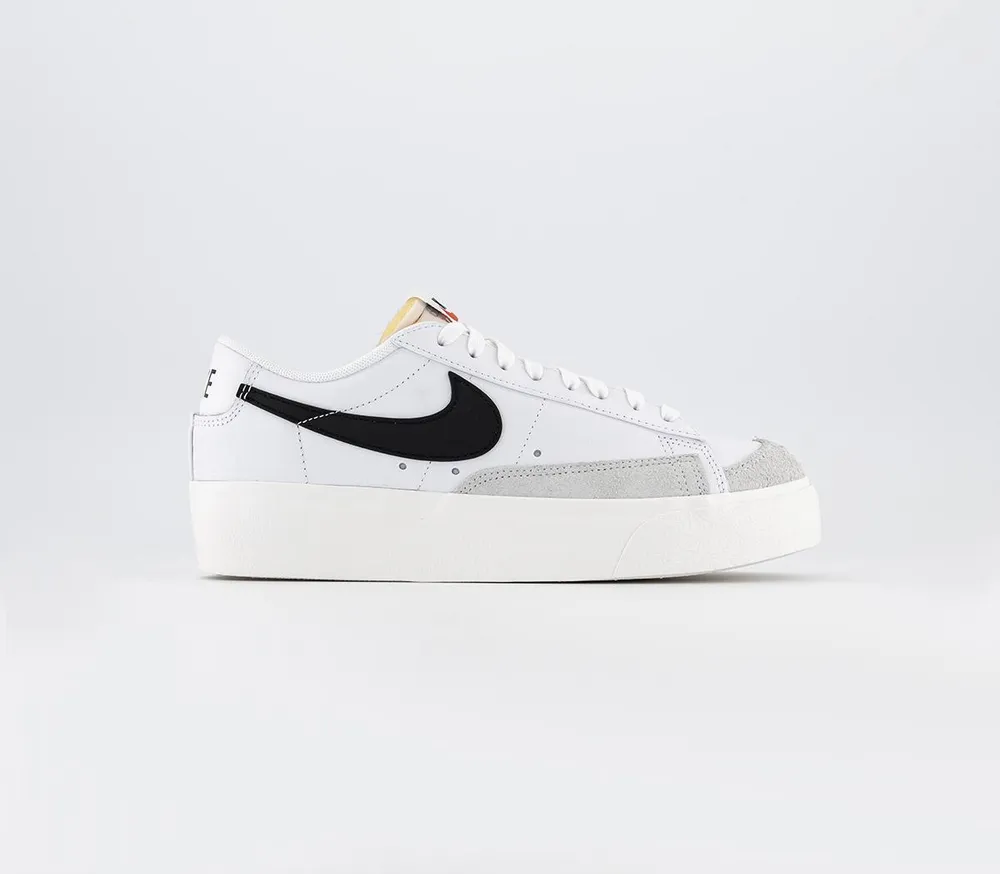 Nike Blazer Low Platform Trainers White Black Sail Team Orange