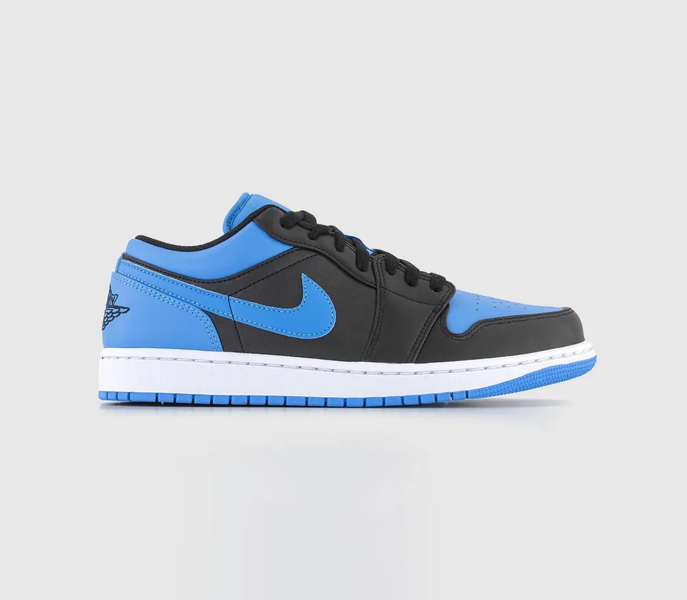 Jordan Air 1 Low Trainers Black University Blue White Mens Kings Cross 8193