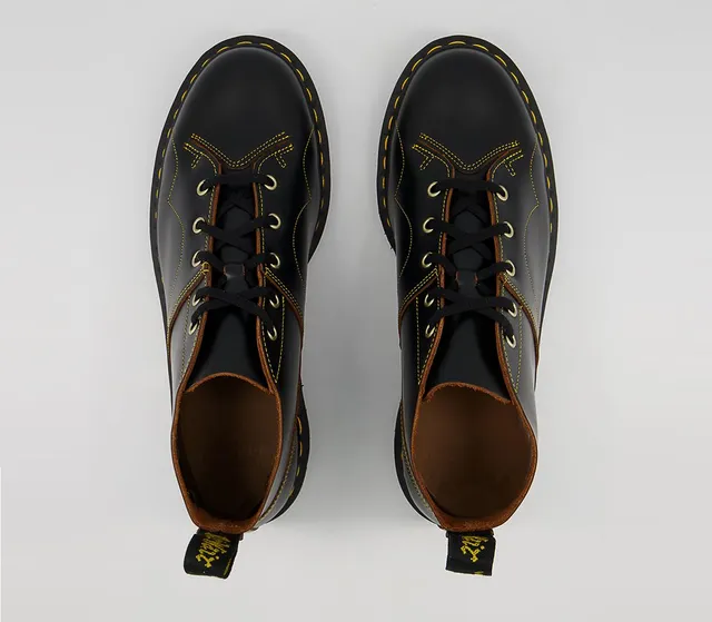 Dr. Martens Church Monkey Boots Black Vintage Smooth - Men's Boots