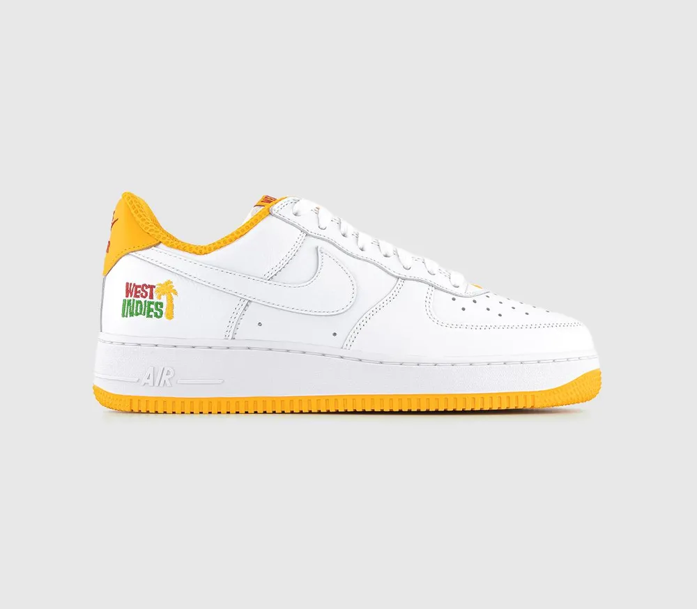 Nike air force 1 shop trainers in white and yellow