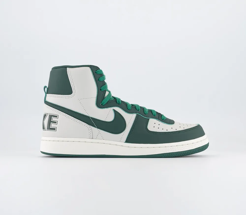 Nike Terminator High Trainers Swan Noble Green Sail Washed - Men's