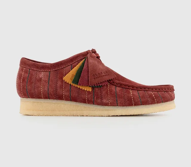 Clarks wallabees best sale red suede