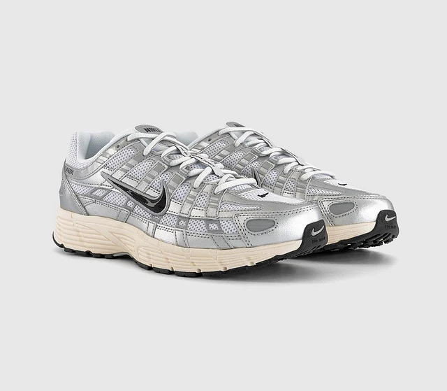 Nike P-6000 Trainers White Black Metallic Silver Spring