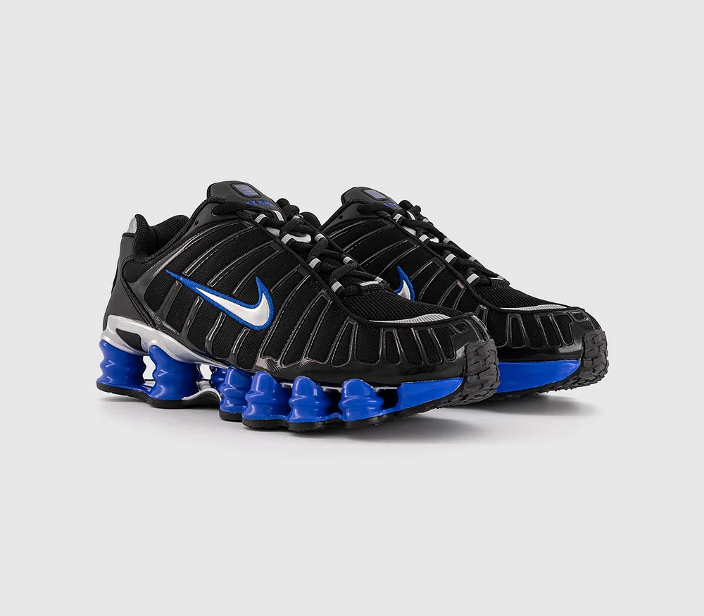 靴 Nike Shox TL \"Black/Racer Blue\" Nike Shox TL Running Shoes Black Racer Blue Metallic Silver