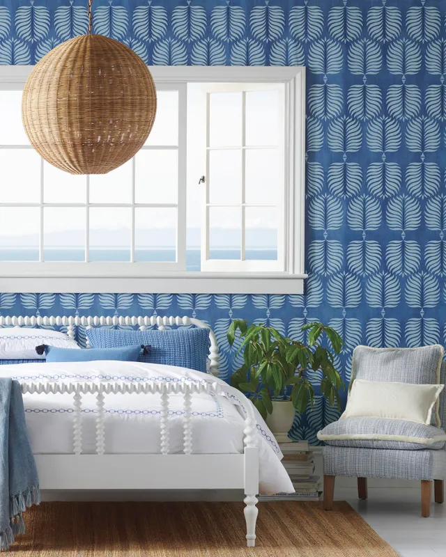 NEW Serena & Lily Granada outlet Wallpaper-Washed Indigo/Sky