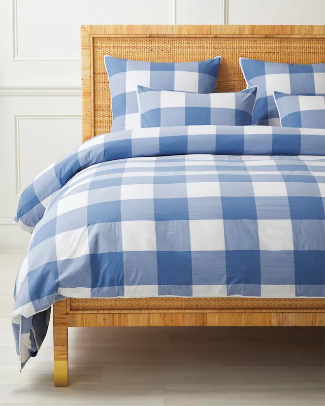 NEW high quality Serena & Lily Gingham Standard Shams (Set of 2)-Sky