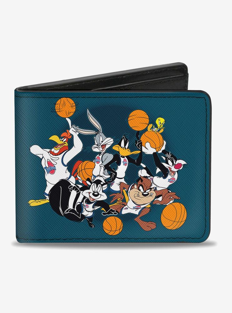 Boxlunch Space Jam Tunes Squad Players Group Pose Bi-Fold Wallet | Mall ...