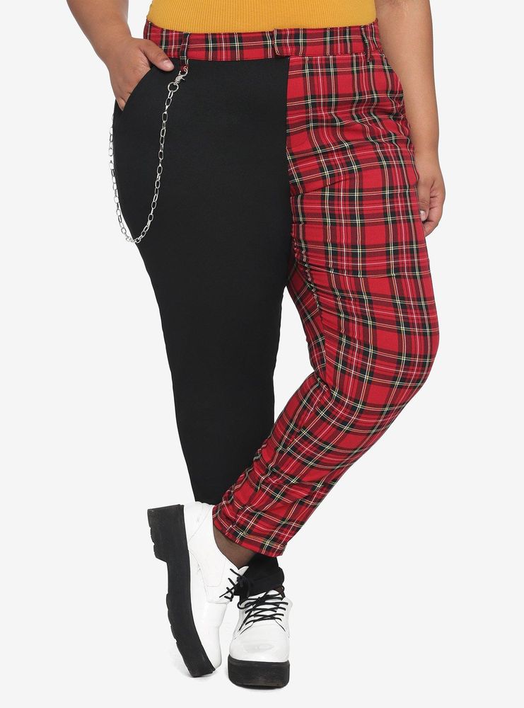 Plaid pants hot sale with chain