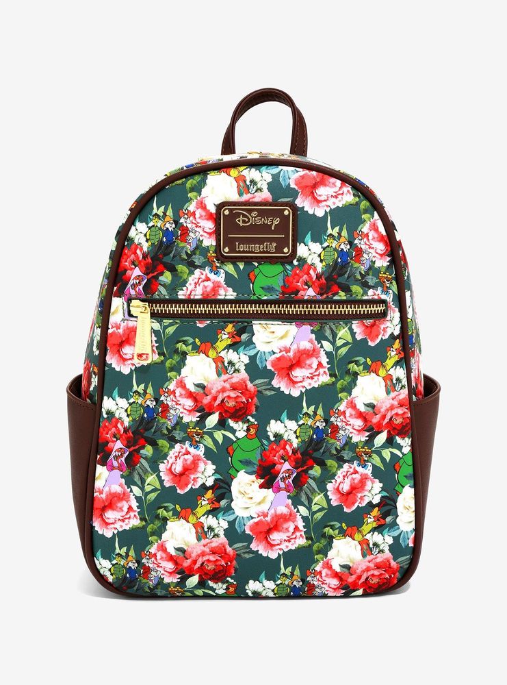 Boxlunch Loungefly Disney Robin Hood Characters Floral Mini Backpack