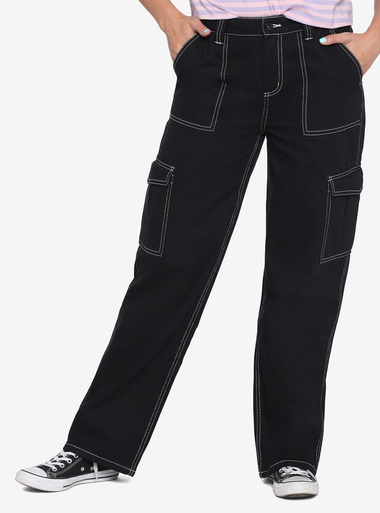 Hot Topic Black & White Stitch Hi-Rise Carpenter Pants | Mall of America®