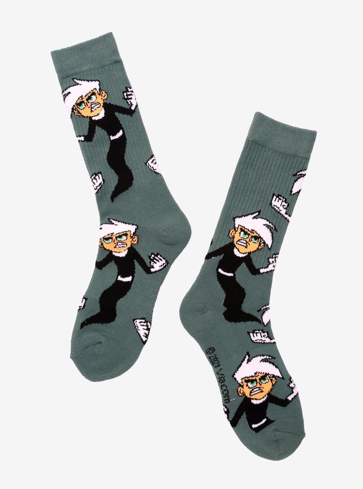 Boxlunch Danny Phantom Allover Print Crew Socks BoxLunch Exclusive