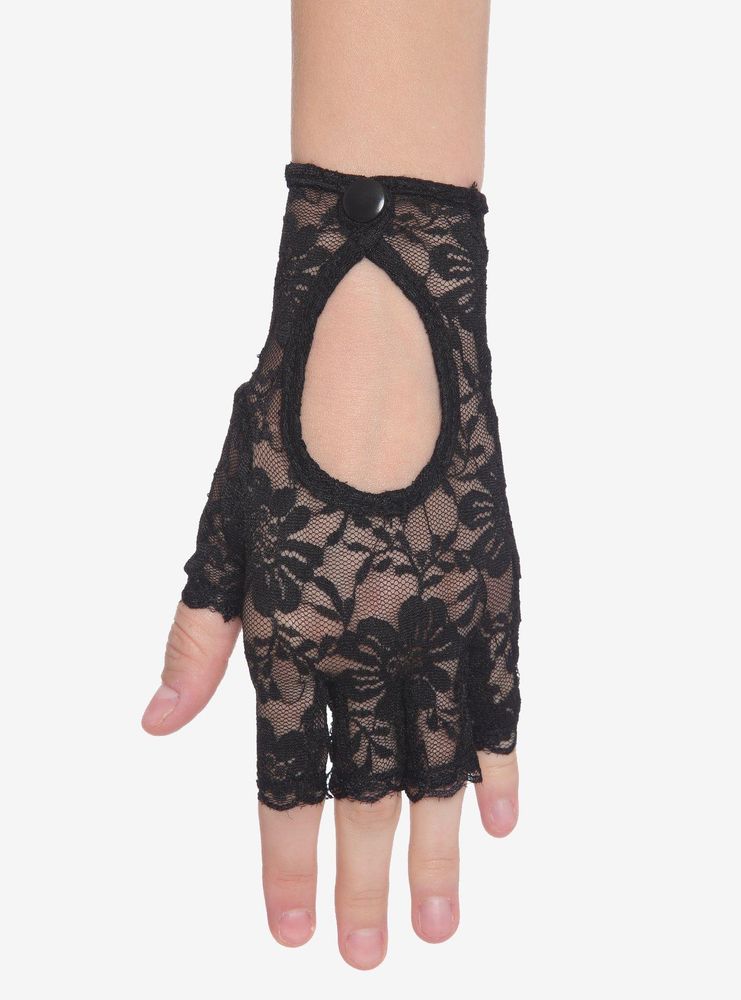 Hot Topic Black Lace Button Fingerless Gloves Mall Of America®