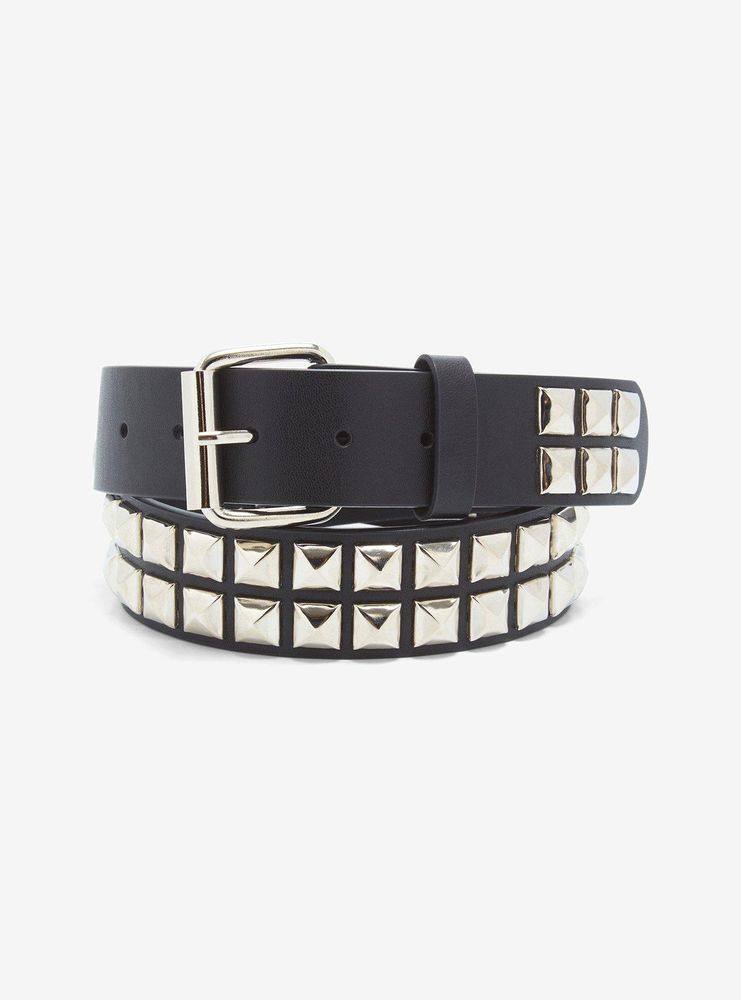 Hot Topic Black & Silver Two Row Pyramid Belt | Mall of America®