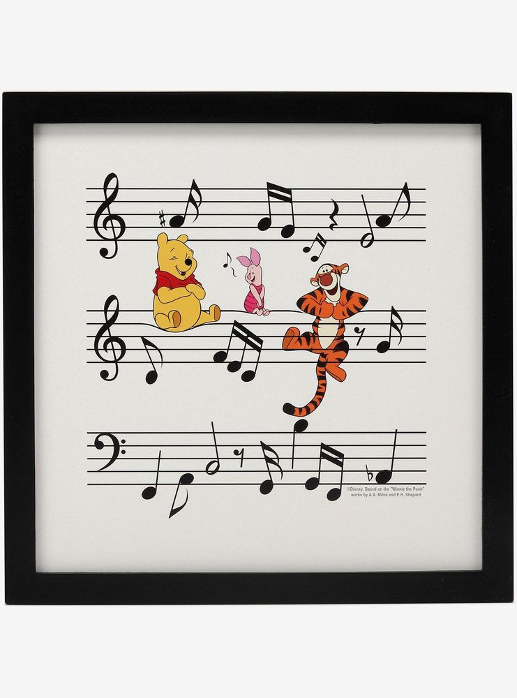Boxlunch Disney Winnie The Pooh Pooh And Friends Music Notes Framed