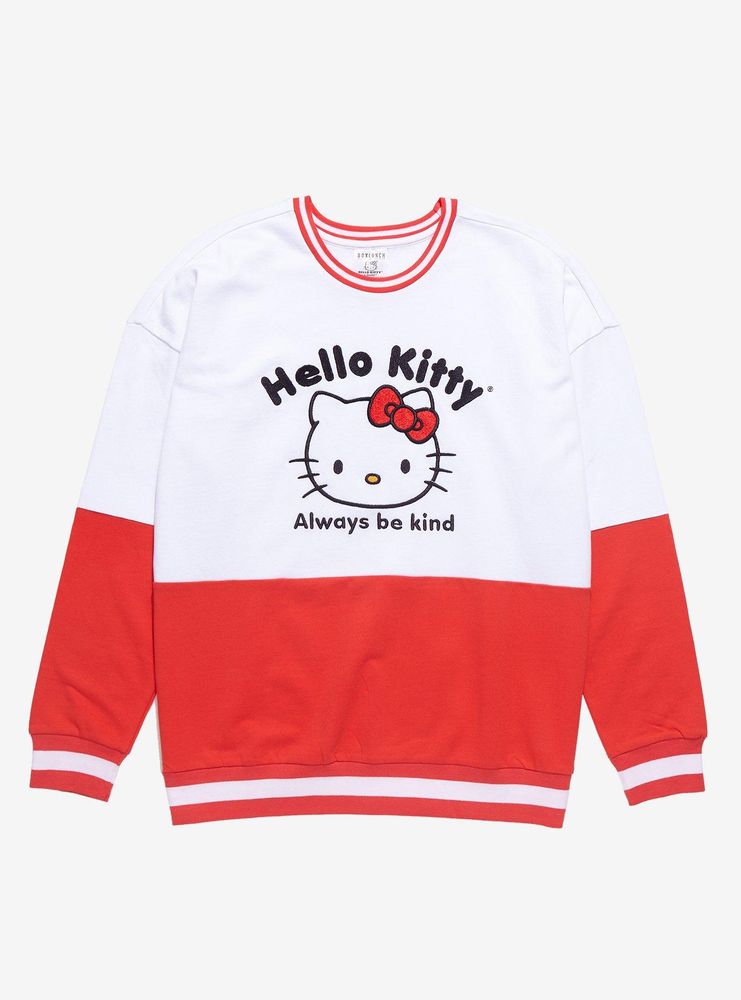 Boxlunch Sanrio Hello Kitty Always Be Kind Panel Crewneck BoxLunch