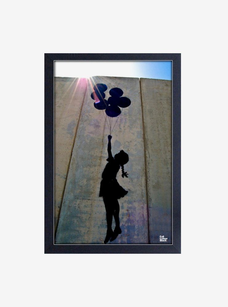 Boxlunch Banksy Palestine Balloon Girl Framed Wood Wall Art Mall of