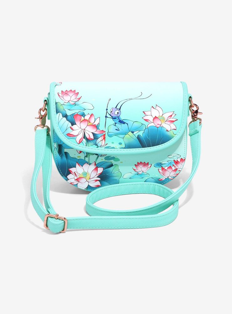 Boxlunch Loungefly Disney Mulan CriKee & Mulan Lotus Crossbody Bag