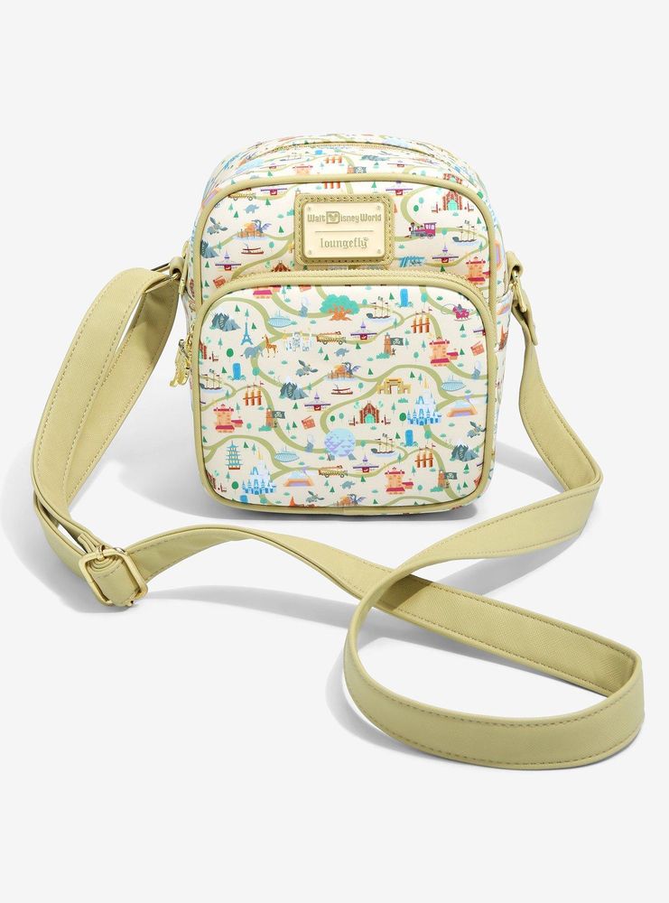 Boxlunch Loungefly Disney Walt Disney World 50th Anniversary Map & Attractions Crossbody Bag