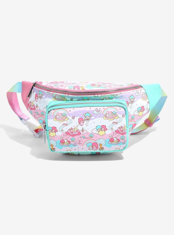 Boxlunch Loungefly Sanrio Little Twin Stars Rainbow Allover Print Fanny 