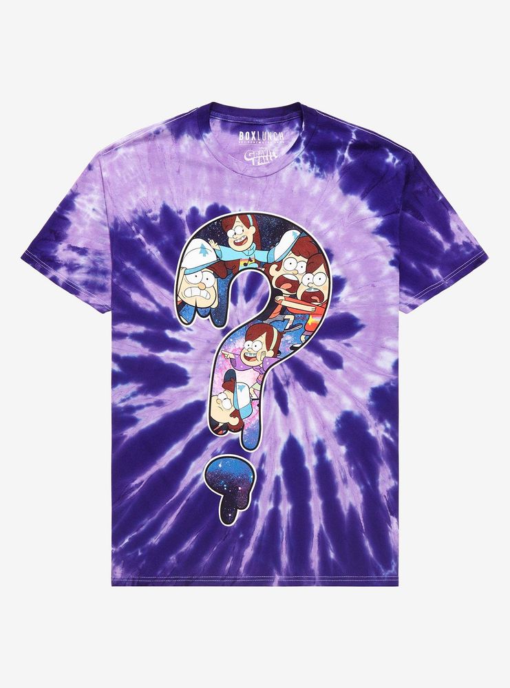 Boxlunch Disney Gravity Falls Dipper & Mabel Question Mark TieDye TShirt BoxLunch Exclusive
