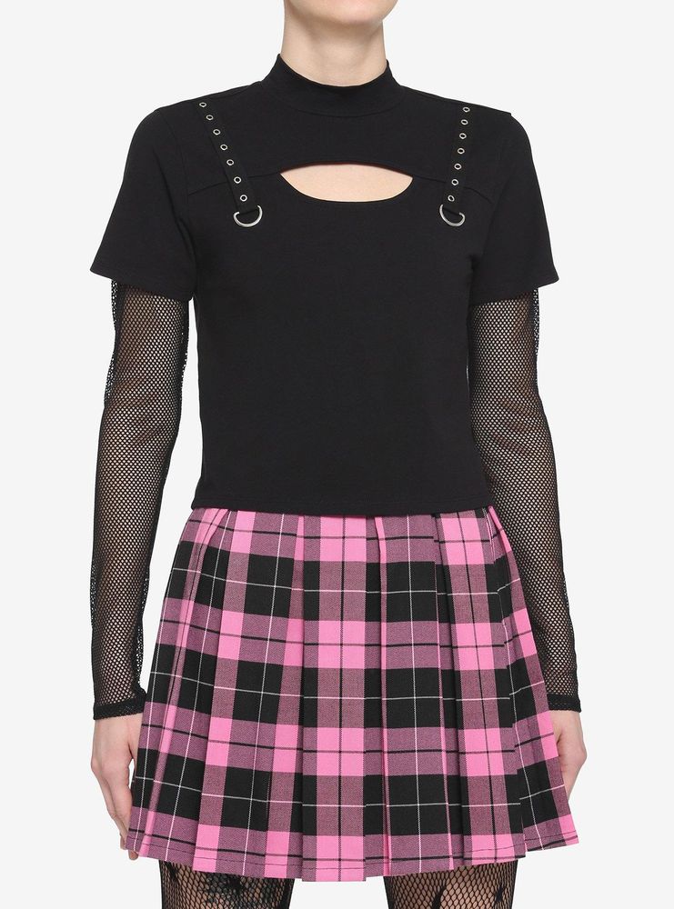 Hot topic hotsell pink plaid skirt