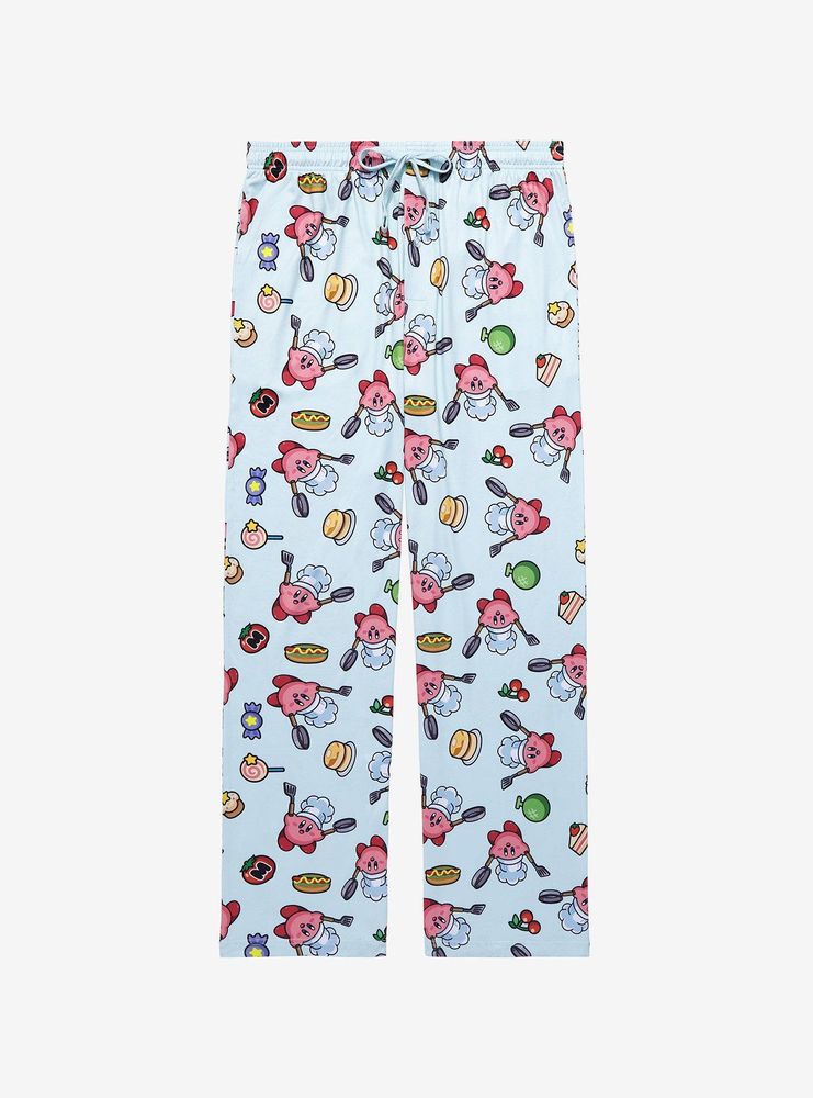 Boxlunch Nintendo Kirby Chef with Food Allover Print Sleep Pants ...