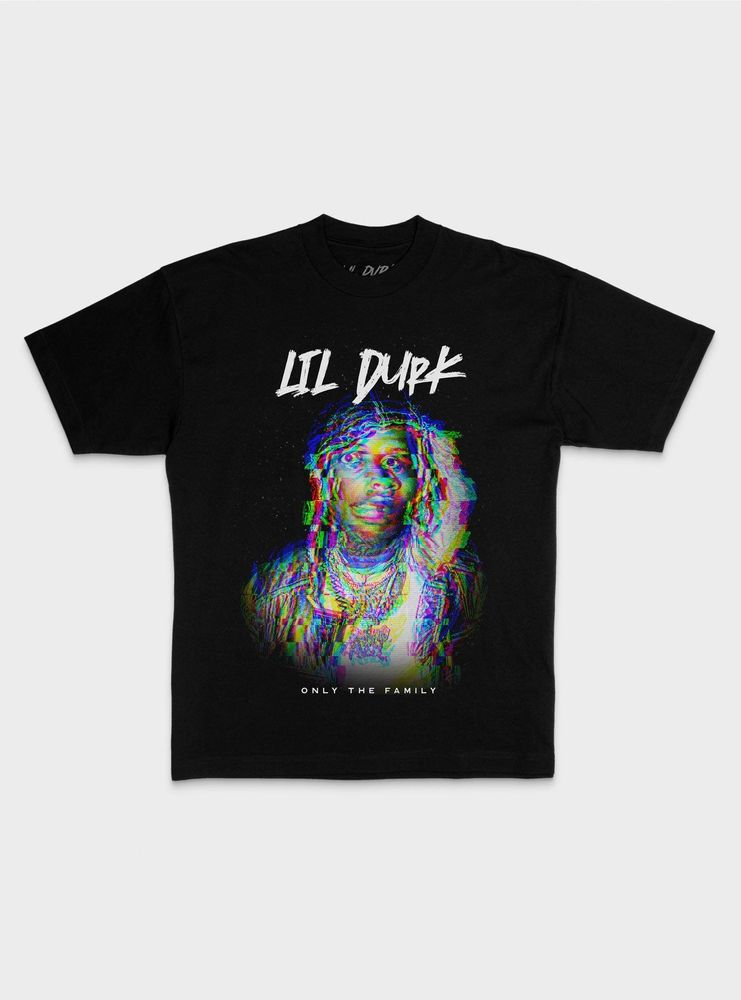 Hot Topic Lil Durk Only The Family Glitch Portrait T-Shirt | Mall of ...