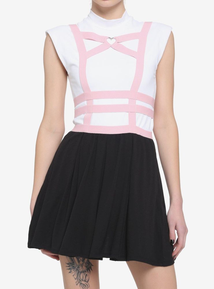 Hot Topic Black And Pink Heart Harness Suspender Skirt Mall Of America® 9647