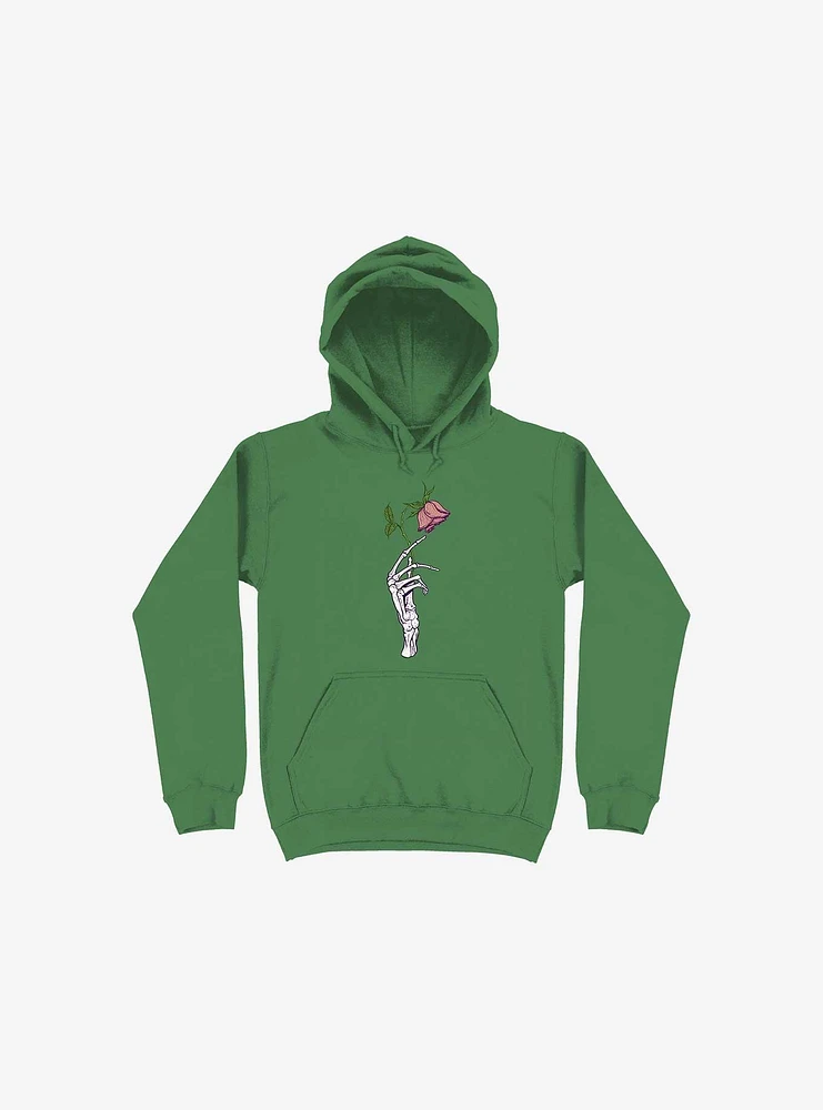 Green hoodie with rose hotsell