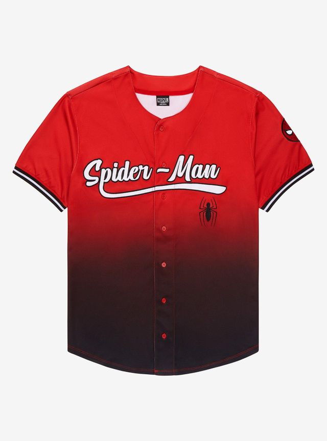 ほぼデッドL60s Manhattan Marvelon Ombre shirt Marvel Spider-Man Ombre Baseball Jersey - BoxLunch Exclusive