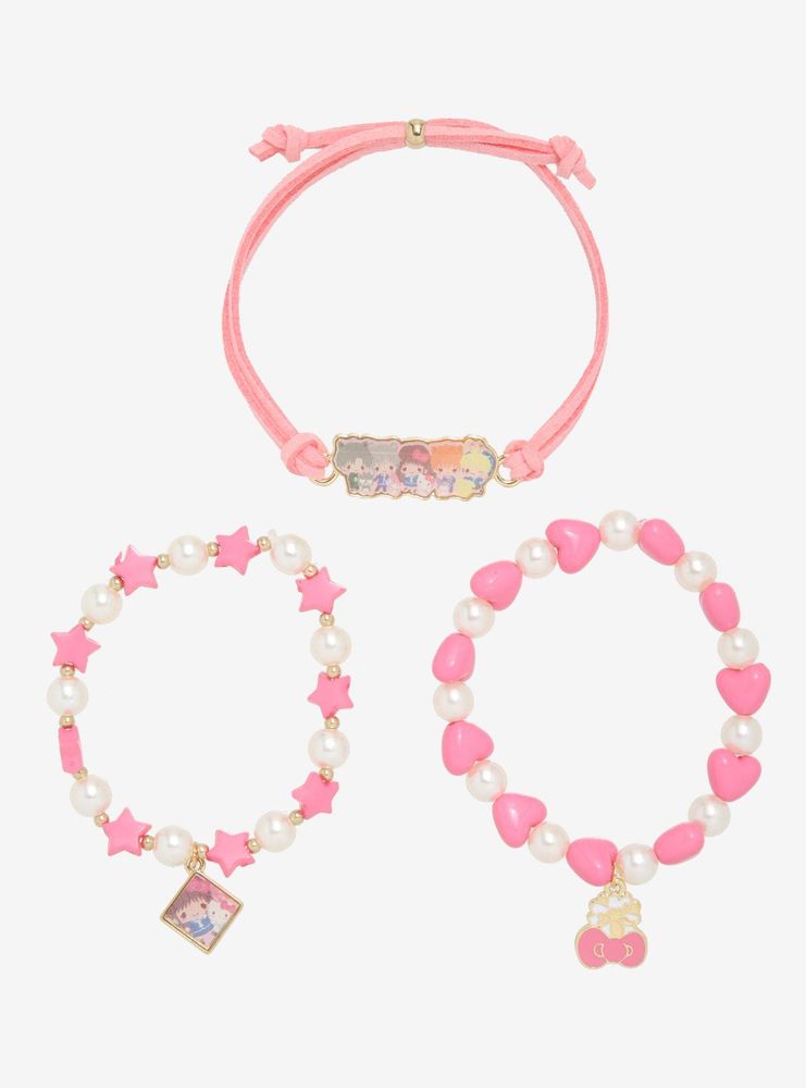 Hot Topic Fruits Basket X Hello Kitty And Friends Pink Bracelet Set