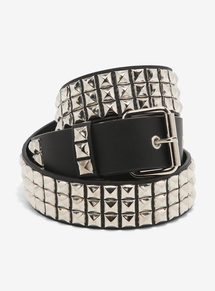 3 row pyramid studded cheap belt