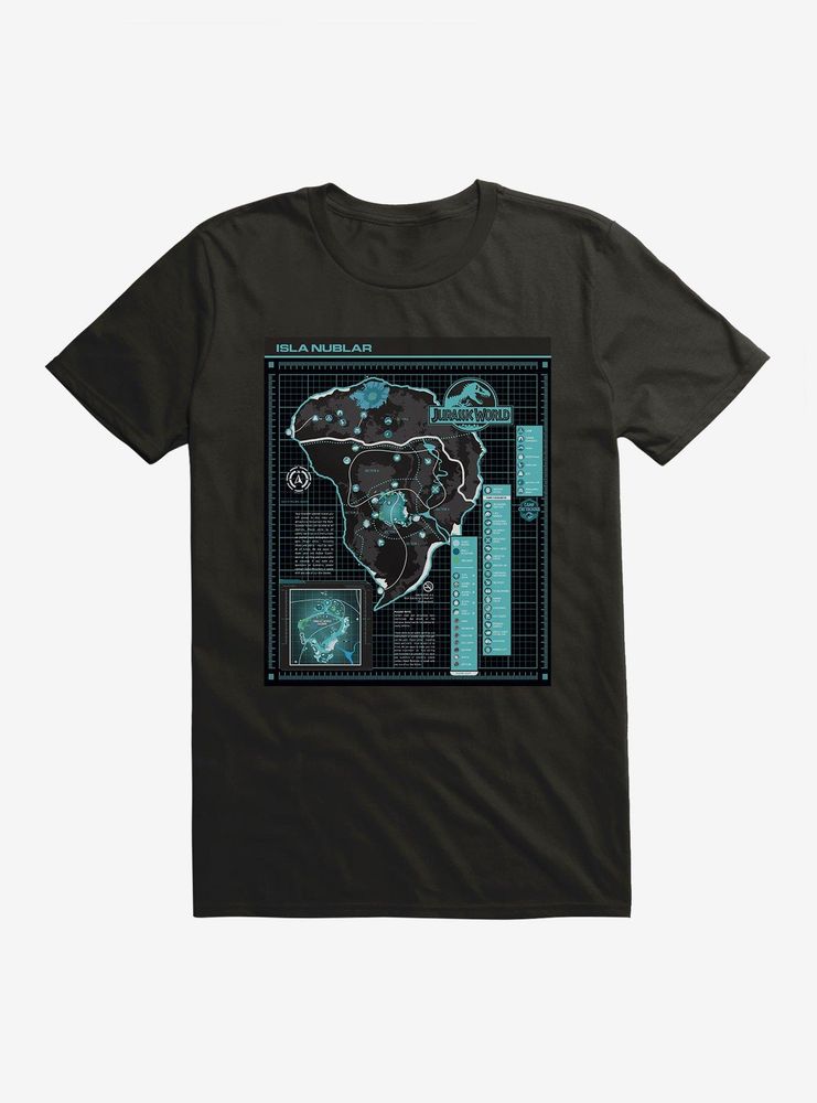 Boxlunch Jurassic World: Camp Cretaceous Isla Nublar Grid Map T-Shirt ...