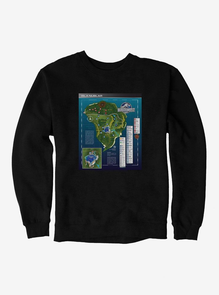 Boxlunch Jurassic World: Camp Cretaceous Isla Nublar Map Sweatshirt ...