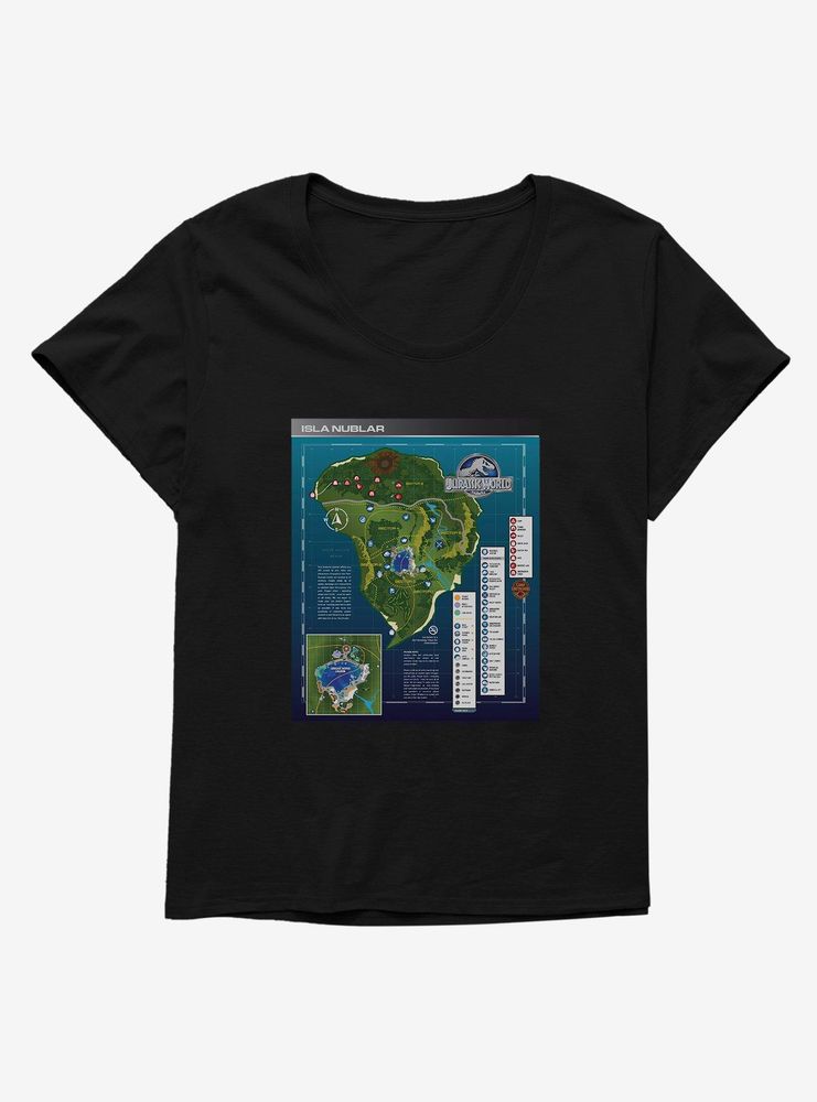 Boxlunch Jurassic World: Camp Cretaceous Isla Nublar Map Womens T-Shirt ...