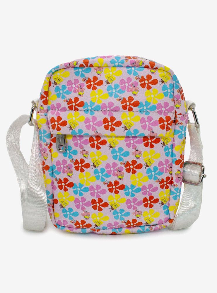 Boxlunch SpongeBob SquarePants Floral Vegan Leather Crossbody Bag ...