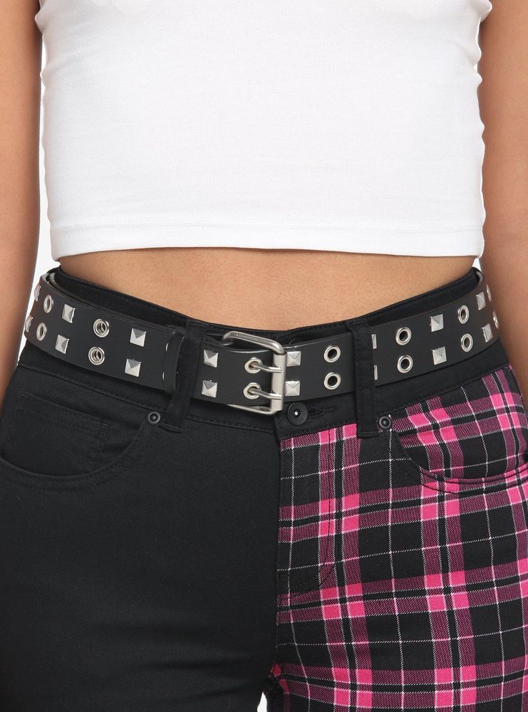 Hot Topic Black Grommet & Pyramid Stud Belt Bramalea City Centre